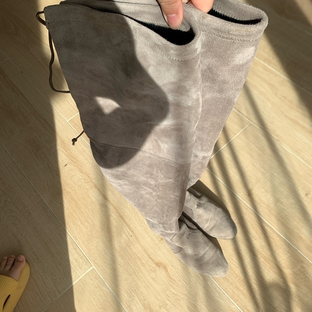 Women's Over-the-Knee Suede Boots in Taupe